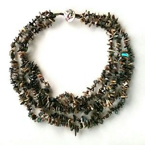 Beaded Necklace Paua Shell Mother Pearl Strands